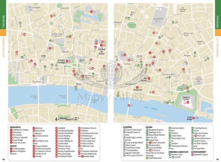 Londyn / London. Przewodnik wydawnictwa Lonely Planet. Przykładowe strony 2