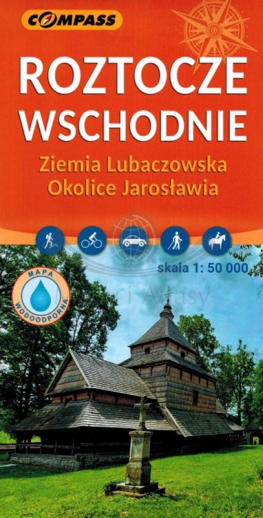 Roztocze Wschodnie 1:50 000. Ziemia Lubaczowska, okolice Jarosławia. Laminowana mapa turystyczna wydawnictwa Compass. Okładka