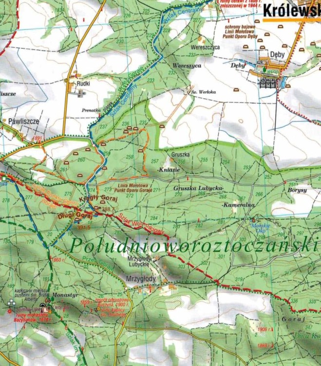Roztocze Wschodnie 1:50 000. Ziemia Lubaczowska, okolice Jarosławia. Mapa turystyczna wydawnictwa Compass. Fragment 3