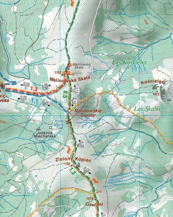 Wisła 1:25 000. Laminowana mapa turystyczna / plan miasta wydawnictwa Compass. Fragment 2