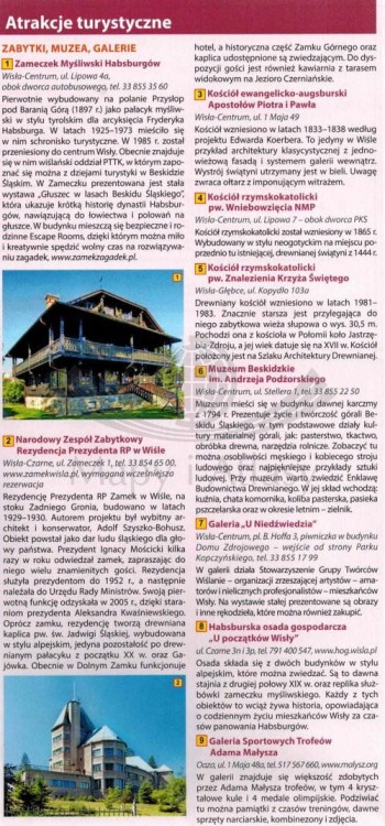 Wisła 1:25 000. Laminowana mapa turystyczna / plan miasta wydawnictwa Compass. Informator - fragment