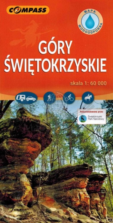 Góry Świętokrzyskie 1:60 000. Laminowana mapa turystyczna wydawnictwa Compass. Okładka