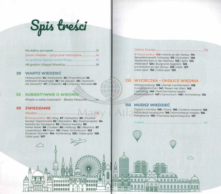 Wiedeń i dolina Dunaju. Przewodnik Lajt wydawnictwa Pascal. Spis treści
