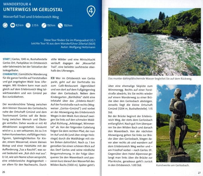 Zillertaler Alpen, Tuxer Alpen / Alpy Zillertalskie. Wodoodporna mapa turystyczna 37 wydawnictwa Kompass. Informator - przykładowe strony 2