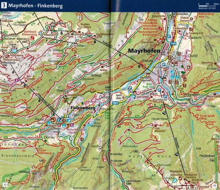 Zillertaler Alpen, Tuxer Alpen / Alpy Zillertalskie. Wodoodporna mapa turystyczna 37 wydawnictwa Kompass. Informator - przykładowe strony 3