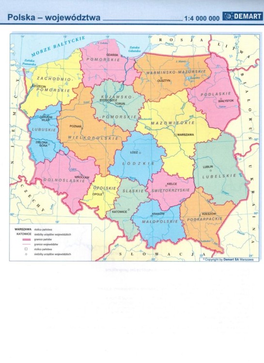 Geografia. Kolorowe mapy konturowe z zadaniami wydawnictwa Demart. Przykładowe strony 1