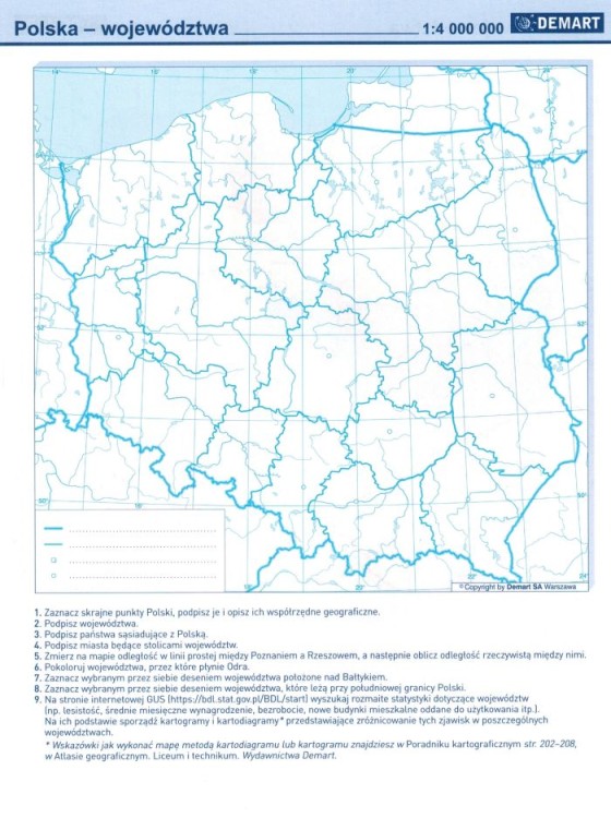 Geografia. Kolorowe mapy konturowe z zadaniami wydawnictwa Demart. Przykładowe strony 2