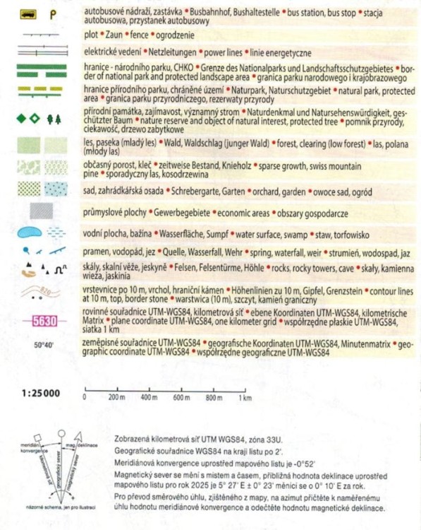 Czeski Raj 1:25 000. Mapa turystyczna 722 wydawnictwa Shocart. Legenda 2