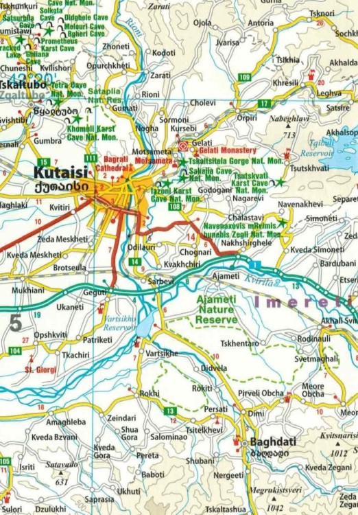 Gruzja 1:350 000. Wodoodporna mapa samochodowo-turystyczna wydawnictwa Reise Know-How. Fragment 1