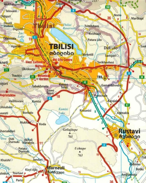 Gruzja 1:350 000. Wodoodporna mapa samochodowo-turystyczna wydawnictwa Reise Know-How. Fragment 2