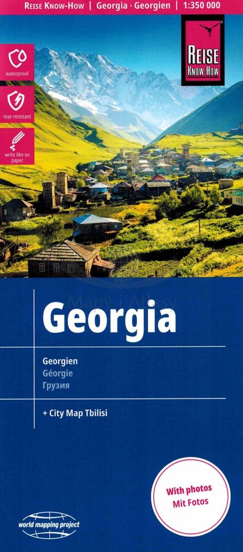 Gruzja 1:350 000. Wodoodporna mapa samochodowo-turystyczna. Reise Know-How