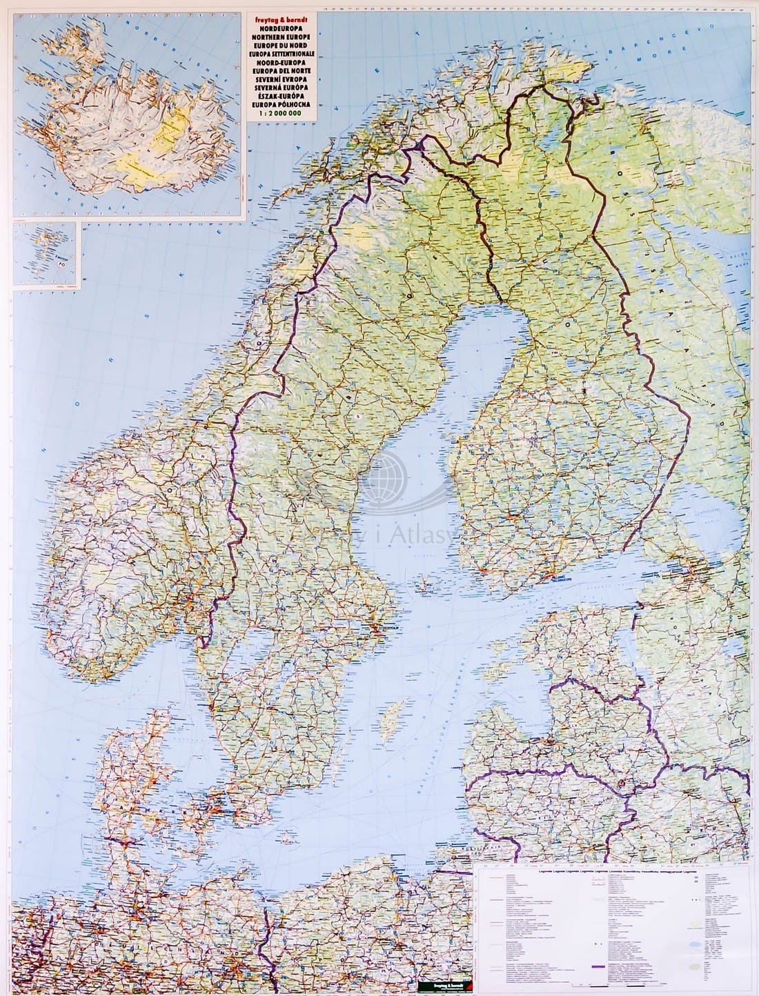 Europa Północna / Skandynawia. Mapa drogowa. Wersja magnetyczna. FB