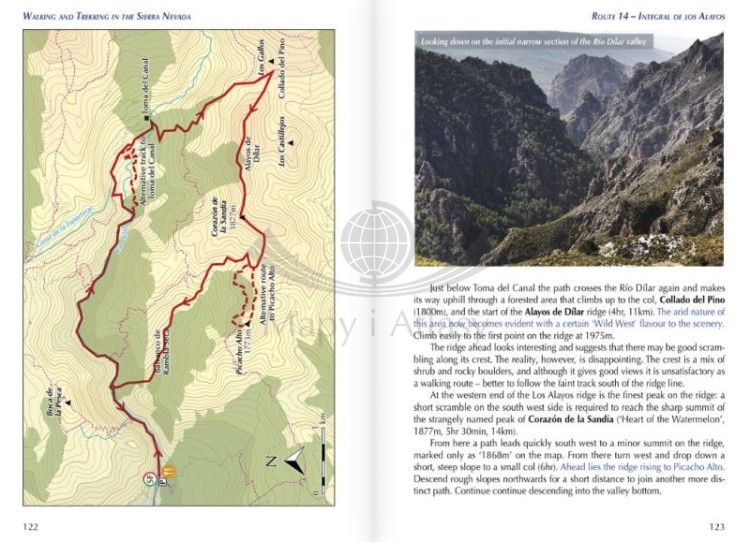 Sierra Nevada / Walking and Trekking in the Sierra Nevada. Przewodnik wydawnictwa Cicerone. Przykładowe strony 1