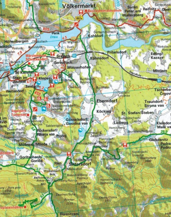 Słowenia 1:150 000. Wodoodporna mapa rowerowa wydawnictwa ADFC. Fragment 3