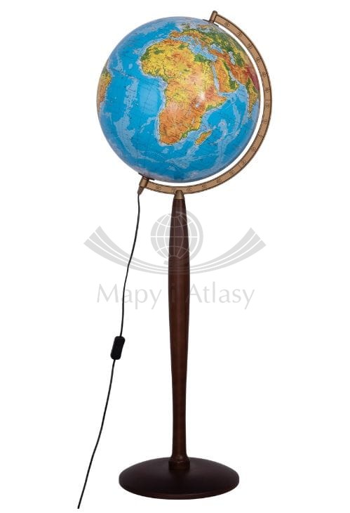 Globus fizyczny 42 cm. Podłogowy, podświetlany