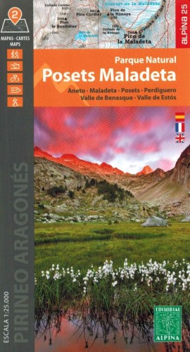 Park Narodowy Posets Maladeta 1:25 000. Zestaw dwóch map samochodowo-turystycznych wydawnictwa Editorial Alpina. Okładka zestawu
