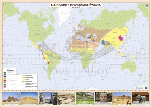 Najstarsze cywilizacje świata. Mapa ścienna. Wersja STRONG