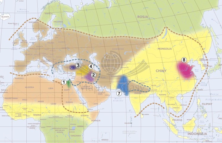 Najstarsze cywilizacje świata. Mapa ścienna. Wersja STRONG. Fragment 1