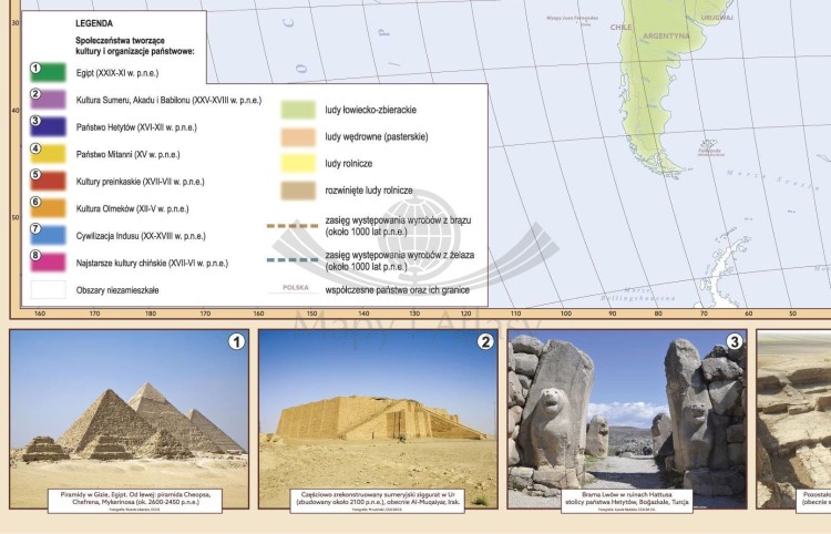 Najstarsze cywilizacje świata. Mapa ścienna. Wersja STRONG. Fragment 2