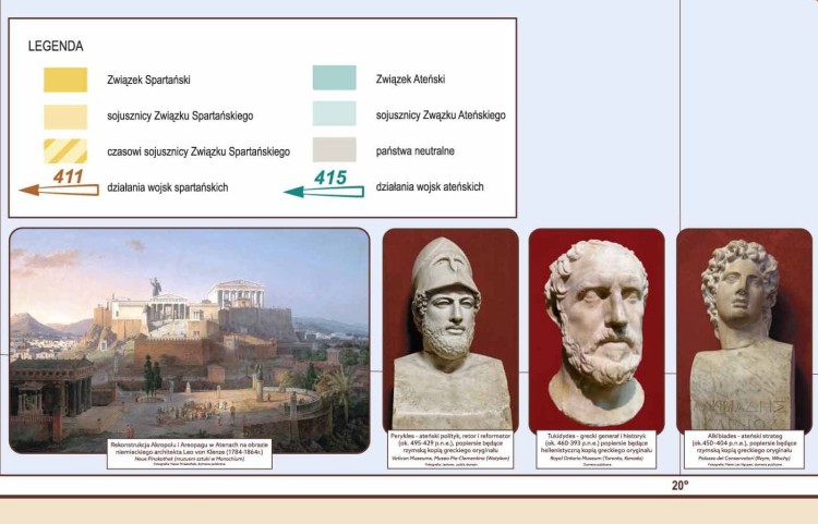 Grecja w okresie wojny peloponeskiej. Mapa ścienna. Wersja STRONG. Fragment 2