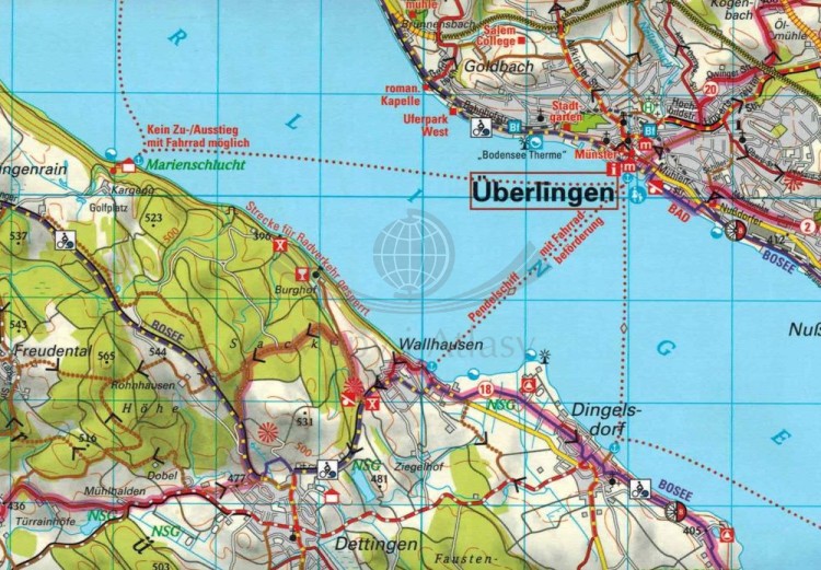 Jezioro Bodeńskie 1:50 000. Wodoodporna mapa rowerowa wydawnictwa ADFC. Fragment 2