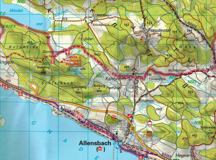 Jezioro Bodeńskie 1:50 000. Wodoodporna mapa rowerowa wydawnictwa ADFC. Fragment 3
