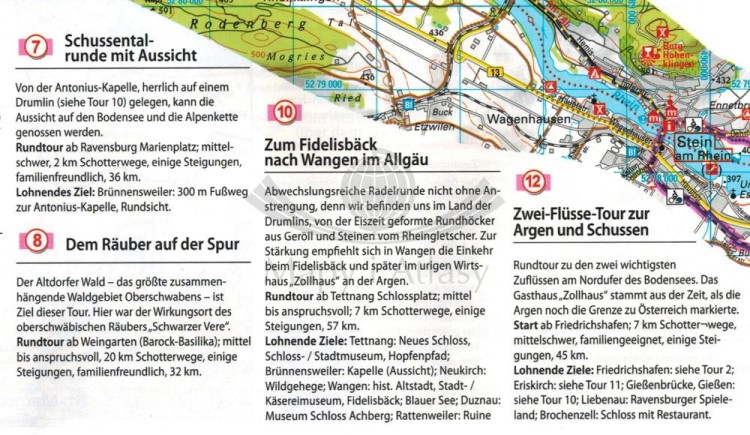 Jezioro Bodeńskie 1:50 000. Wodoodporna mapa rowerowa wydawnictwa ADFC. Informator turystyczny - fragment