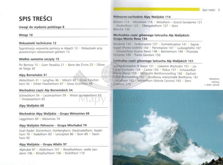 Alpejskie czterotysięczniki. Alpy Berneńskie, Walijskie (Pennińskie), Mont Blanc. Przewodnik wydawnictwa Sklep Podróżnika. Spis treści 1