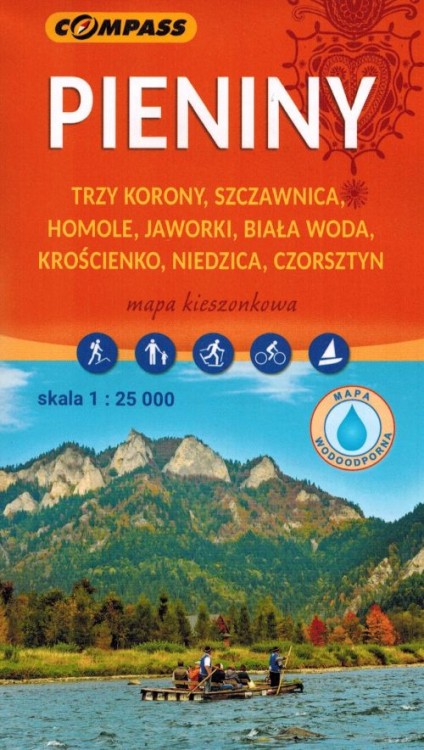 Pieniny 1:25 000. Laminowana mapa kieszonkowa wydawnictwa Compass. Okładka