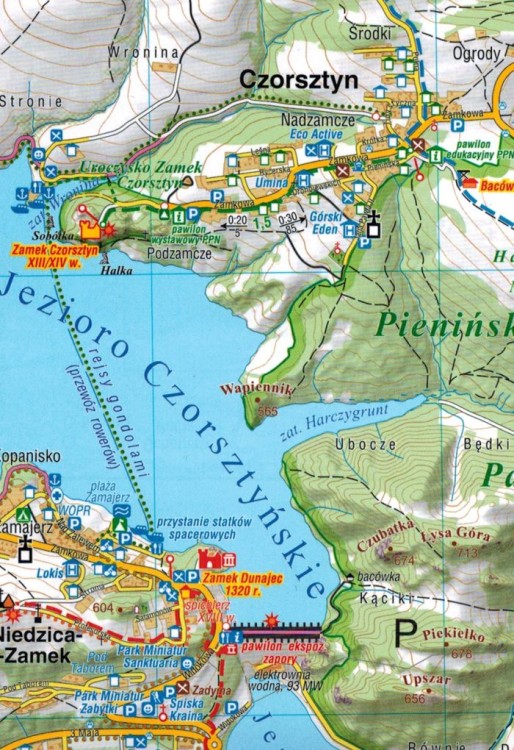 Pieniny 1:25 000. Laminowana mapa kieszonkowa wydawnictwa Compass. Fragment 1