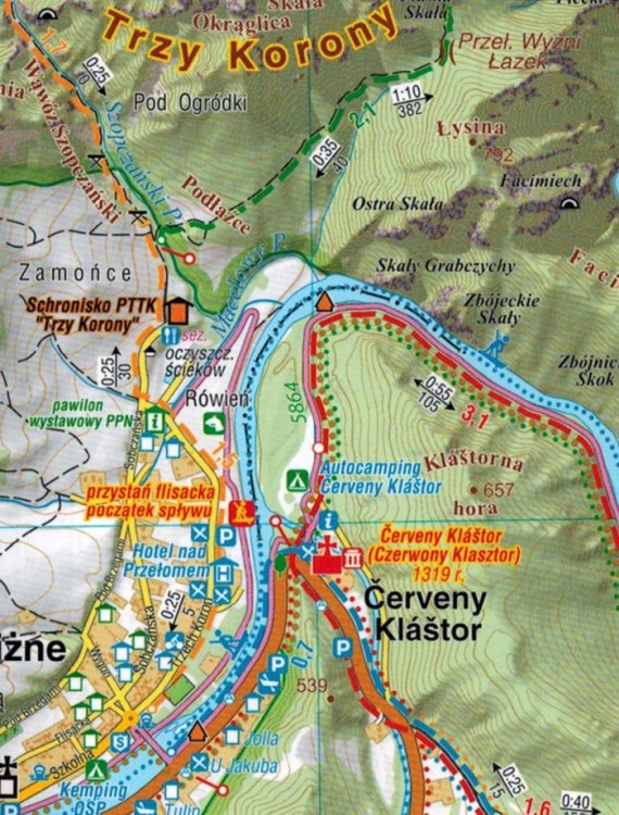 Pieniny 1:25 000. Laminowana mapa kieszonkowa wydawnictwa Compass. Fragment 2