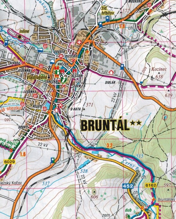 Bruntalsko, Krnovsko, Osoblazsko. Mapa turystyczna 459 wydawnictwa Shocart. Fragment 1