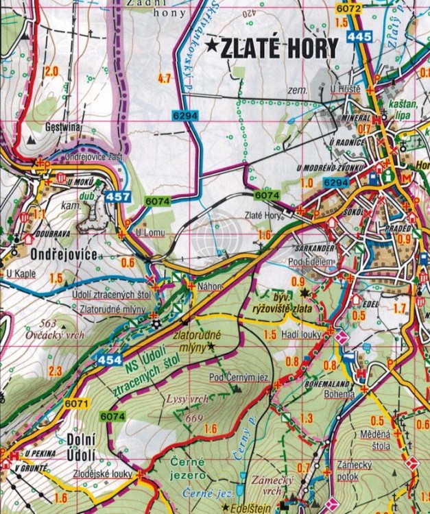 Bruntalsko, Krnovsko, Osoblazsko. Mapa turystyczna 459 wydawnictwa Shocart. Fragment 3