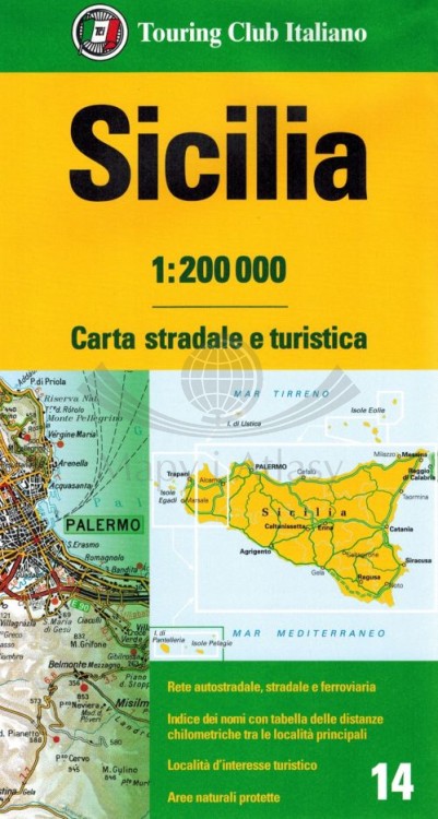Sycylia / Sicilia 1:200 000. Mapa samochodowa wydawnictwa Touring Club Italiano. Okładka