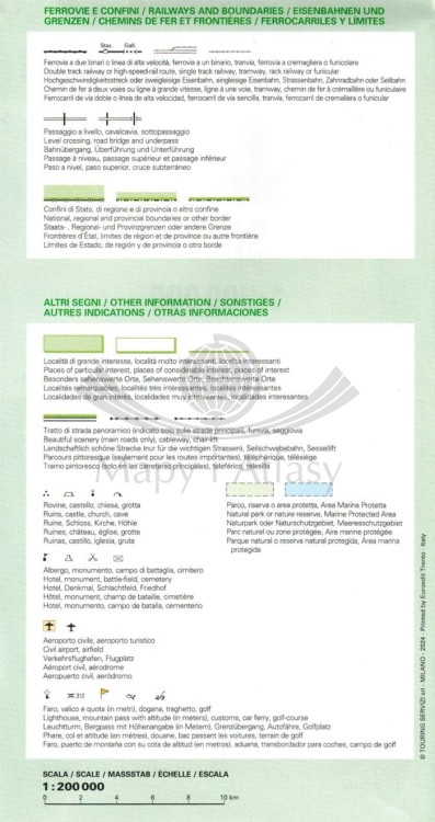 Sycylia / Sicilia 1:200 000. Mapa samochodowa wydawnictwa Touring Club Italiano. Legenda 2