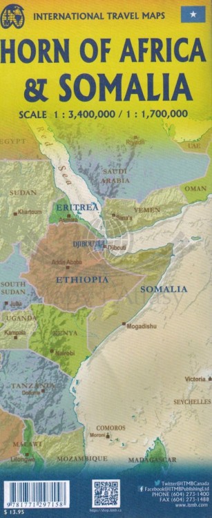 Somalia, Róg Afryki. Mapa samochodowo-turystyczna wydawnictwa  ITMB . Okładka - tył