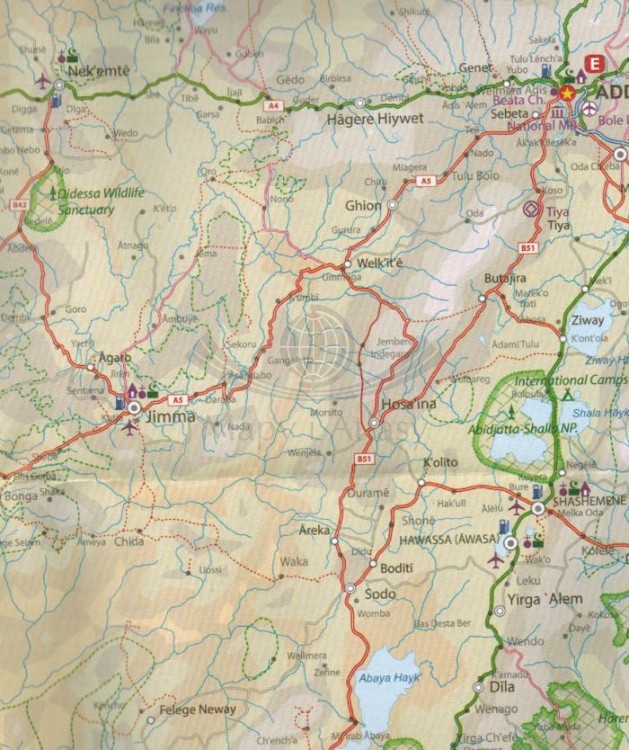 Somalia, Róg Afryki. Mapa samochodowo-turystyczna wydawnictwa  ITMB . Fragment 2