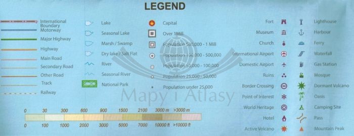 Somalia, Róg Afryki. Mapa samochodowo-turystyczna wydawnictwa  ITMB . Legenda 2