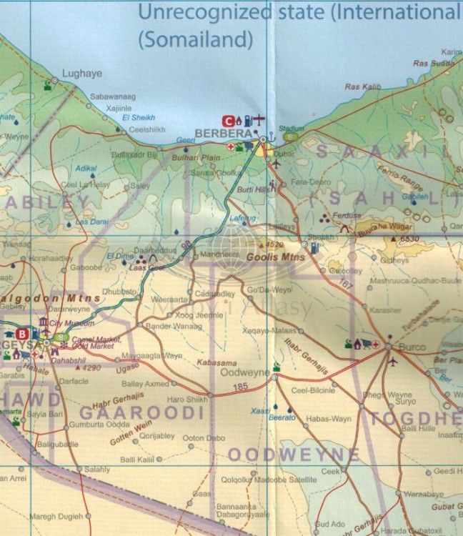 Somalia, Róg Afryki. Mapa samochodowo-turystyczna wydawnictwa  ITMB . Fragment 3