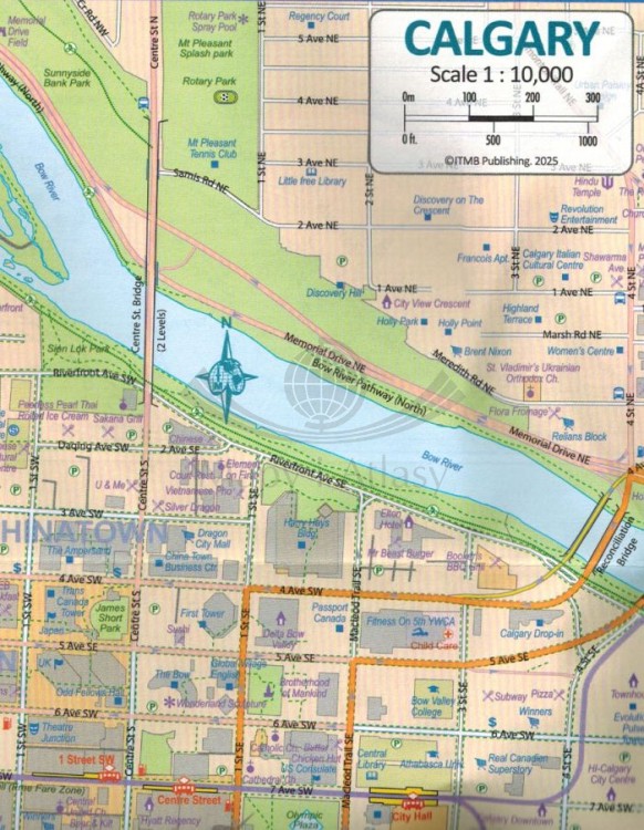 Alberta 1:940 000. Południowo-zachodnia Kanada. Mapa samochodowo-turystyczna wydawnictwa ITMB. Plan miasta - fragment