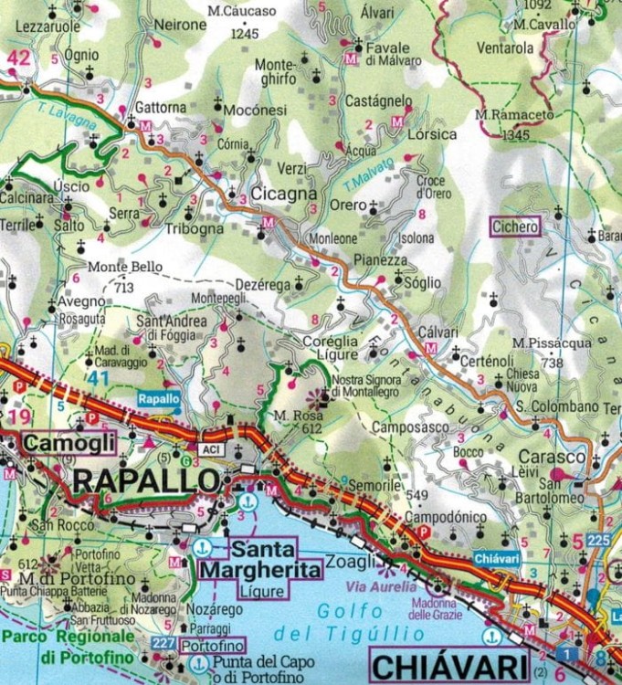 Emilia-Romania, Bolonia, Rimini, San Marino. Mapa samochodowo-turystyczna wydawnictwa Freytag & Berndt. Fragment 3