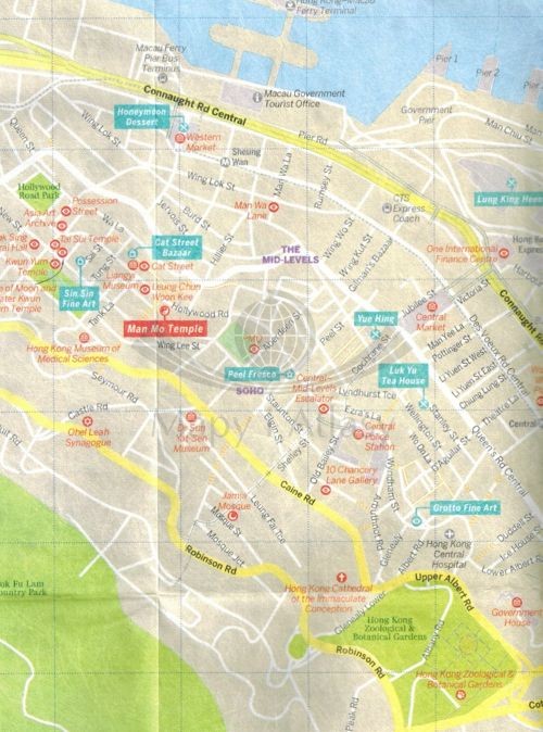 HongKong. Wodoodporna mapa / Plan miasta. City map wydawnictwa Lonely Planet. Fragment 1