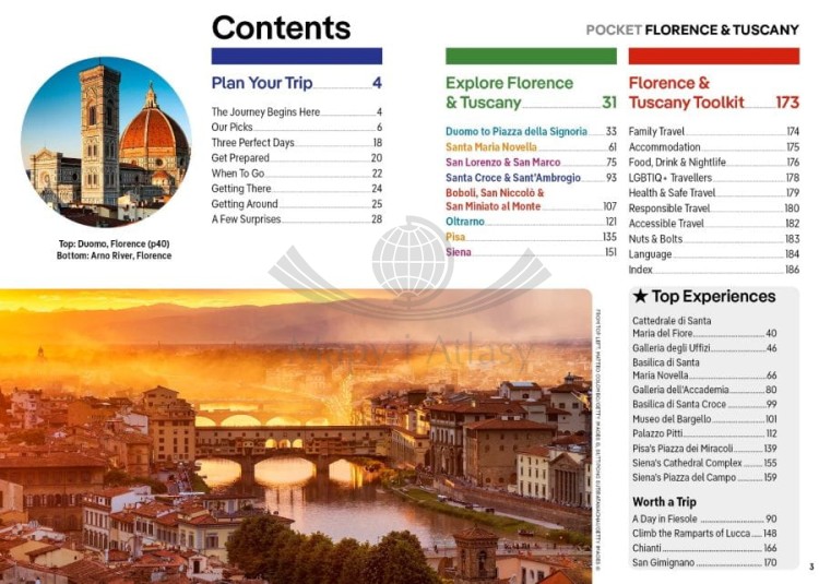 Florencja i Toskania / Florence &amp; Tuscany. Przewodnik Pocket z mapą wydawnictwa Lonely Planet. Spis treści