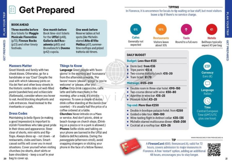 Florencja i Toskania / Florence &amp; Tuscany. Przewodnik Pocket z mapą wydawnictwa Lonely Planet. Przykładowe strony 1
