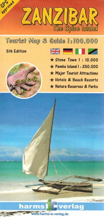 Zanzibar 1: 100 000. Mapa samochodowo-turystyczna wydawnictwa Harms. Okładka
