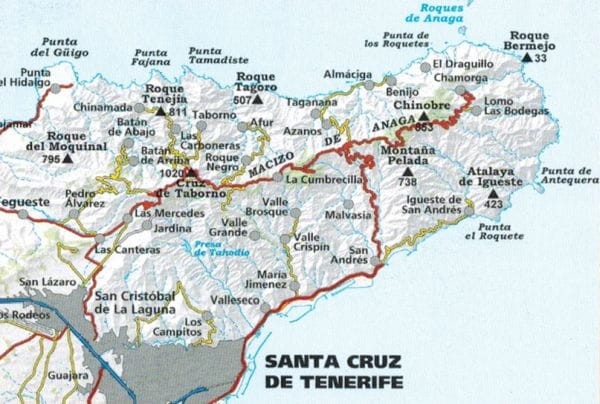 Teneryfa 1:25 000. Zestaw czterech map turystycznych. Mapa 1 - zasięg