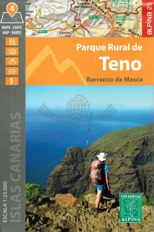 Teneryfa 1:25 000. Zestaw czterech map turystycznych. Mapa 4 - okładka