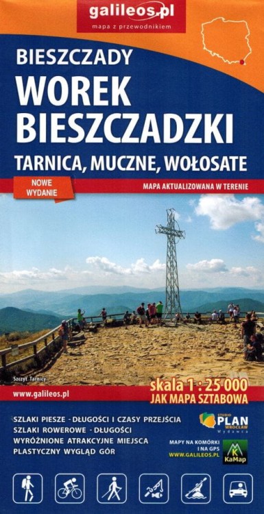 Bieszczady - Worek Bieszczadzki 1:25 000. Mapa turystyczna wydawnictwa Galileos. Okładka