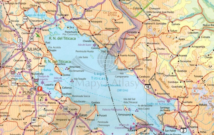 Cuzco i południowe Peru. Wodoodporna mapa samochodowo-turystyczna wydawnictwa ITMB. Fragment 2