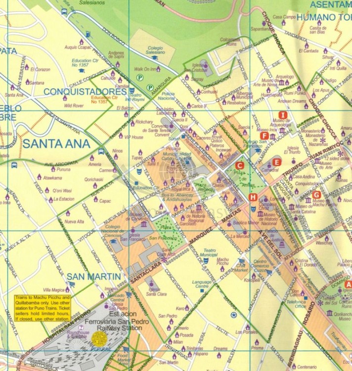 Cuzco i południowe Peru. Wodoodporna mapa samochodowo-turystyczna wydawnictwa ITMB. Fragment 3